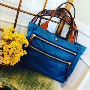 FRYE IVY NYLON TOTE BLUE/SPRUCE $198 NWT